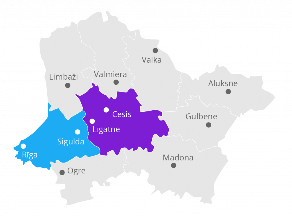 CDzP darbības teritorija